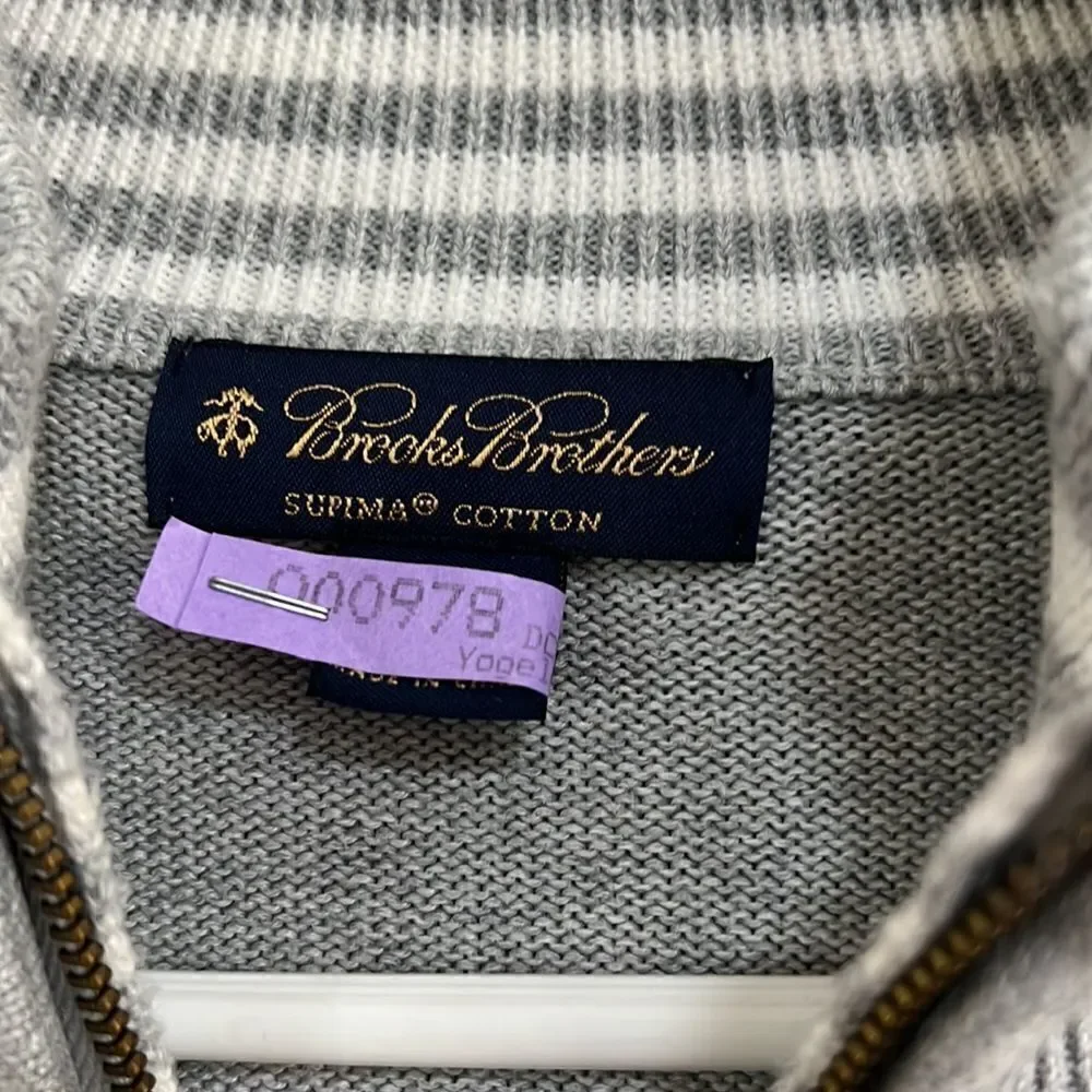 Men’s Brooks Brothers Supima Cotton Zip Up Sweater. Excellent Condition. Size L - Picture 2 of 3